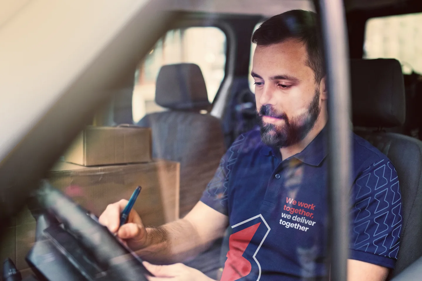 A driver in a training session