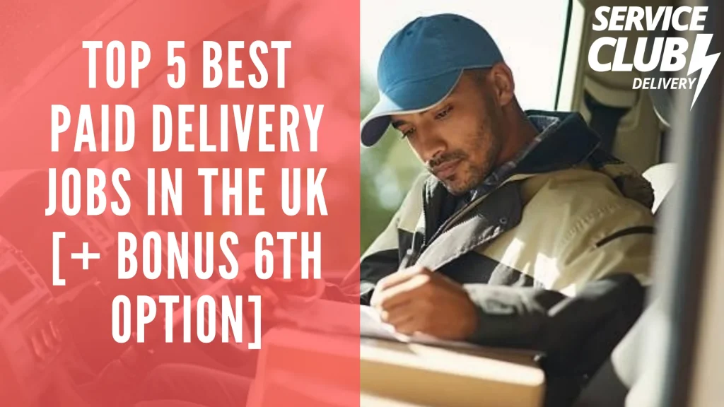 best paid delivery jobs in the uk white text on red background